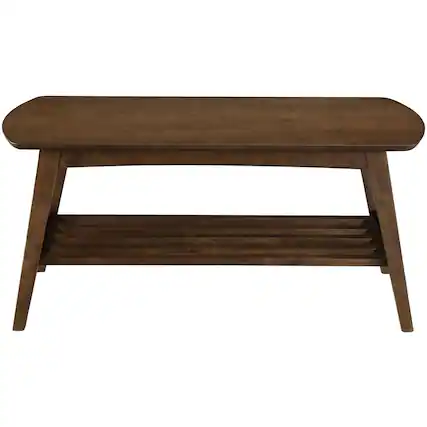 Front. Click Decor - Gaines Mid-Century Modern Wood Coffee Table - Warm Brown.