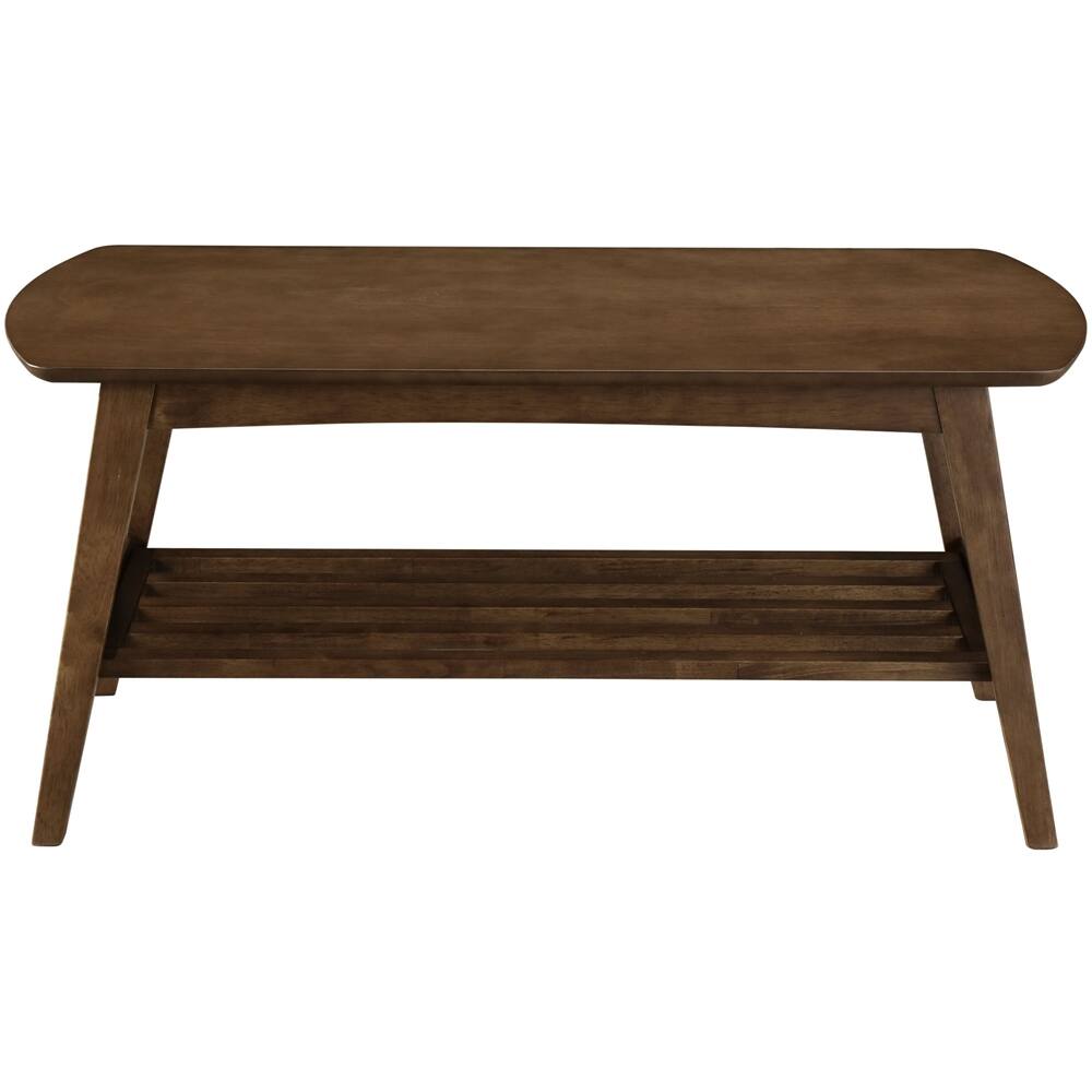 Front. Click Decor - Gaines Mid-Century Modern Wood Coffee Table - Warm Brown.