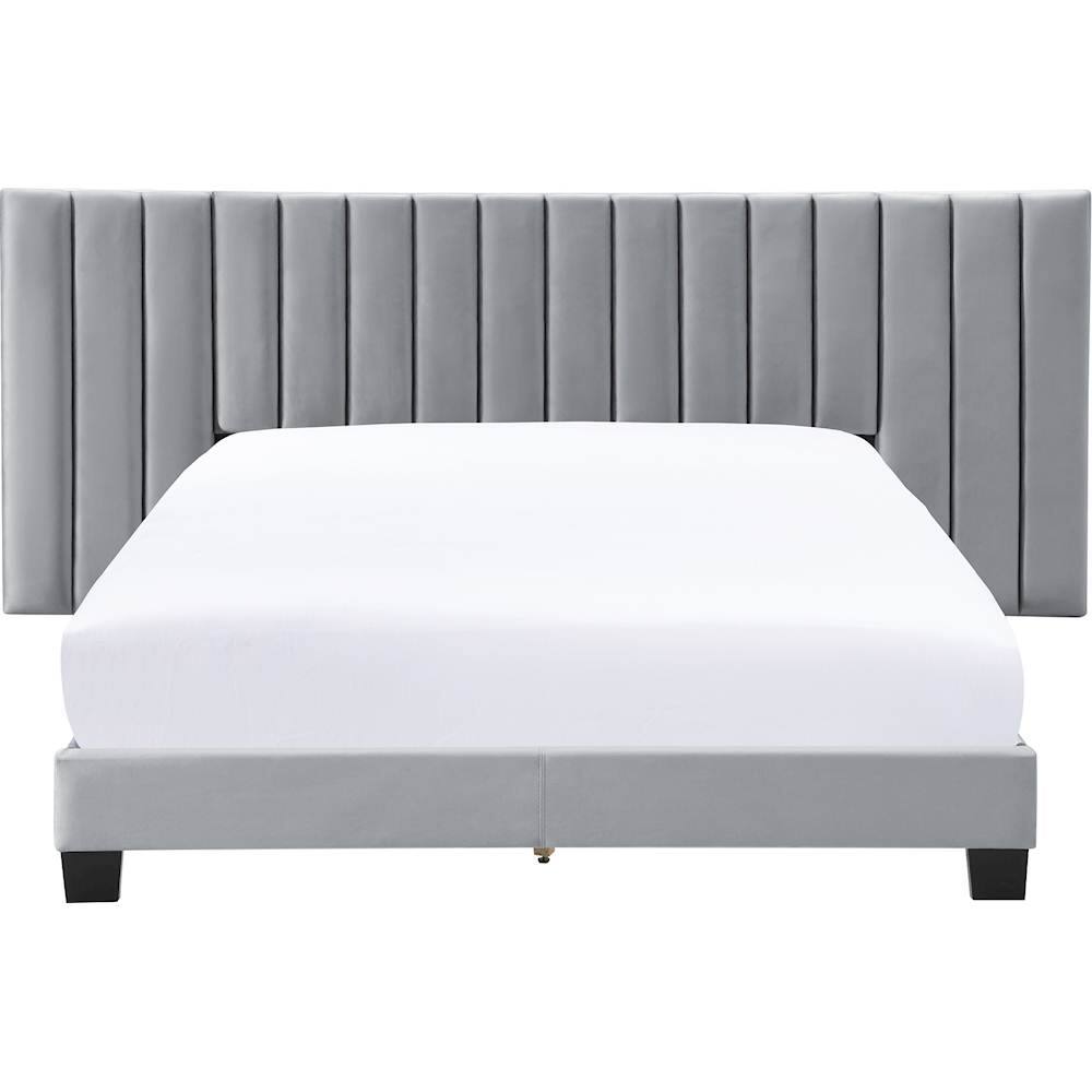 Alt View 11. Finch - Gramercy 104" Queen Platform Bed - Gray Velvet.