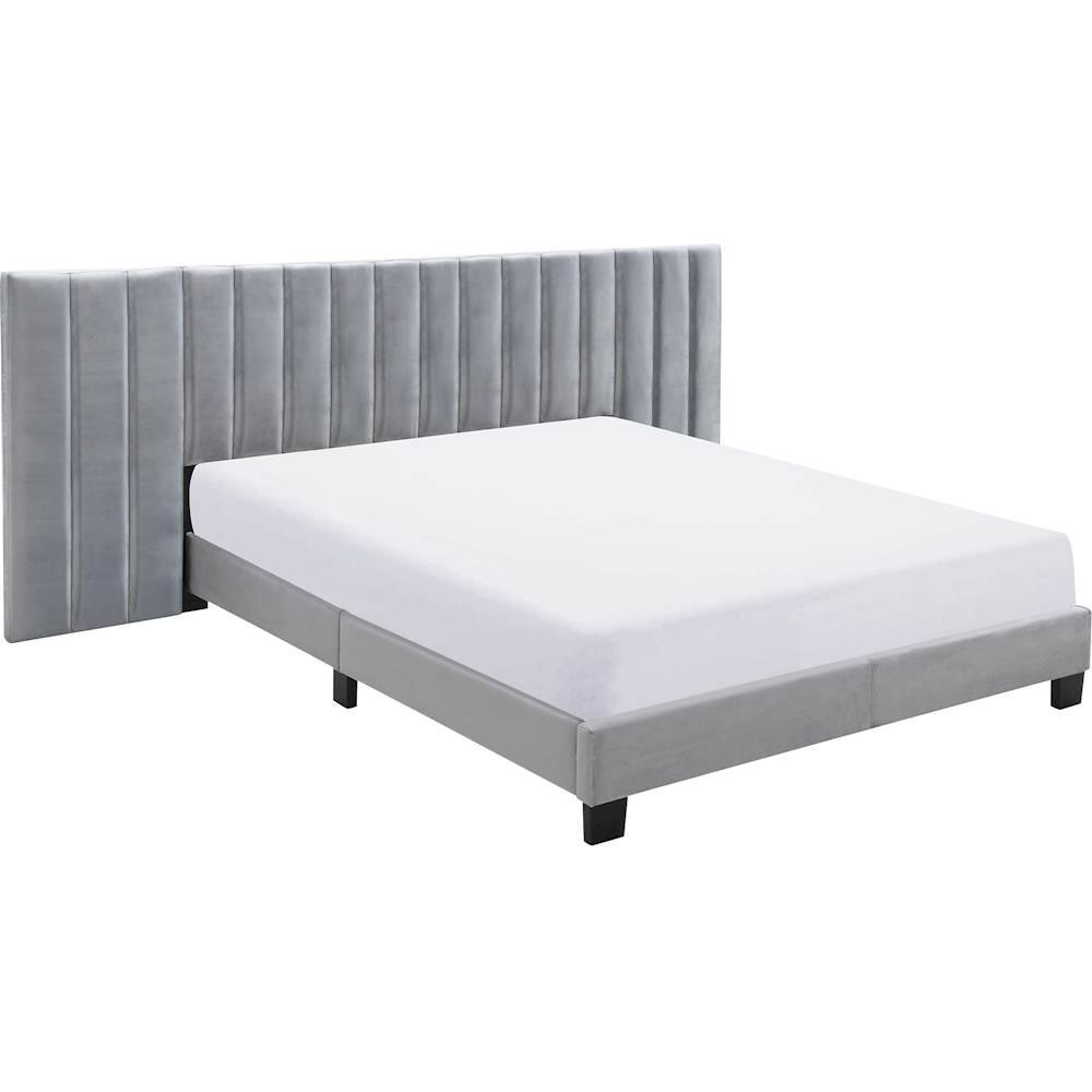Alt View 12. Finch - Gramercy 104" Queen Platform Bed - Gray Velvet.
