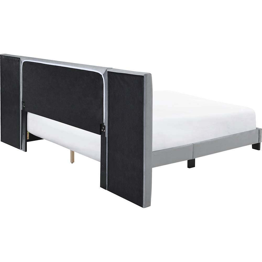 Alt View 13. Finch - Gramercy 104" Queen Platform Bed - Gray Velvet.