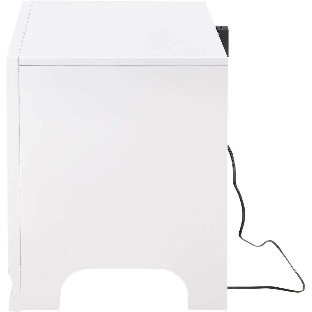Angle. Click Decor - Edmond Wood 1-Drawer Night Stand - White.