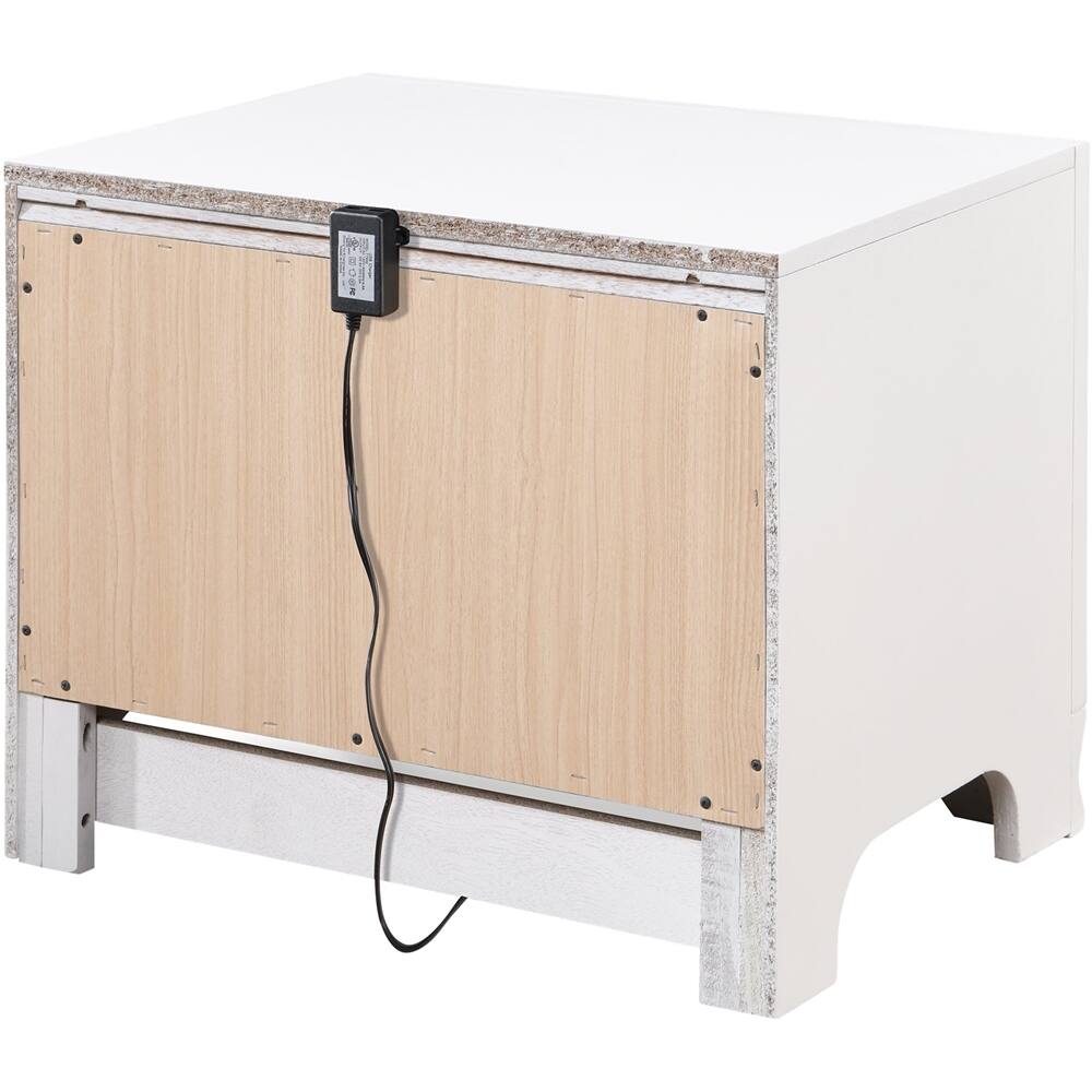 Alt View 13. Click Decor - Edmond Wood 1-Drawer Night Stand - White.