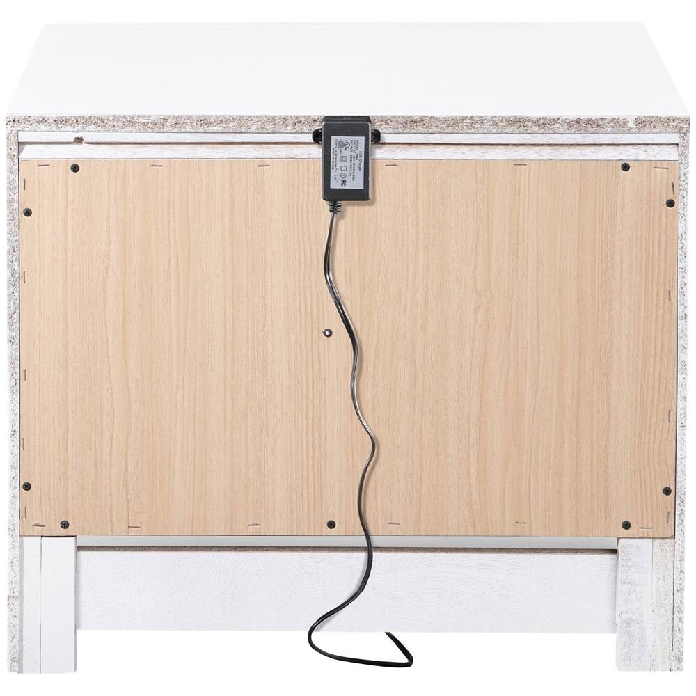 Alt View 14. Click Decor - Edmond Wood 1-Drawer Night Stand - White.