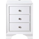Front. Click Decor - Edmond Traditional Wood 3-Drawer Night Stand - White.