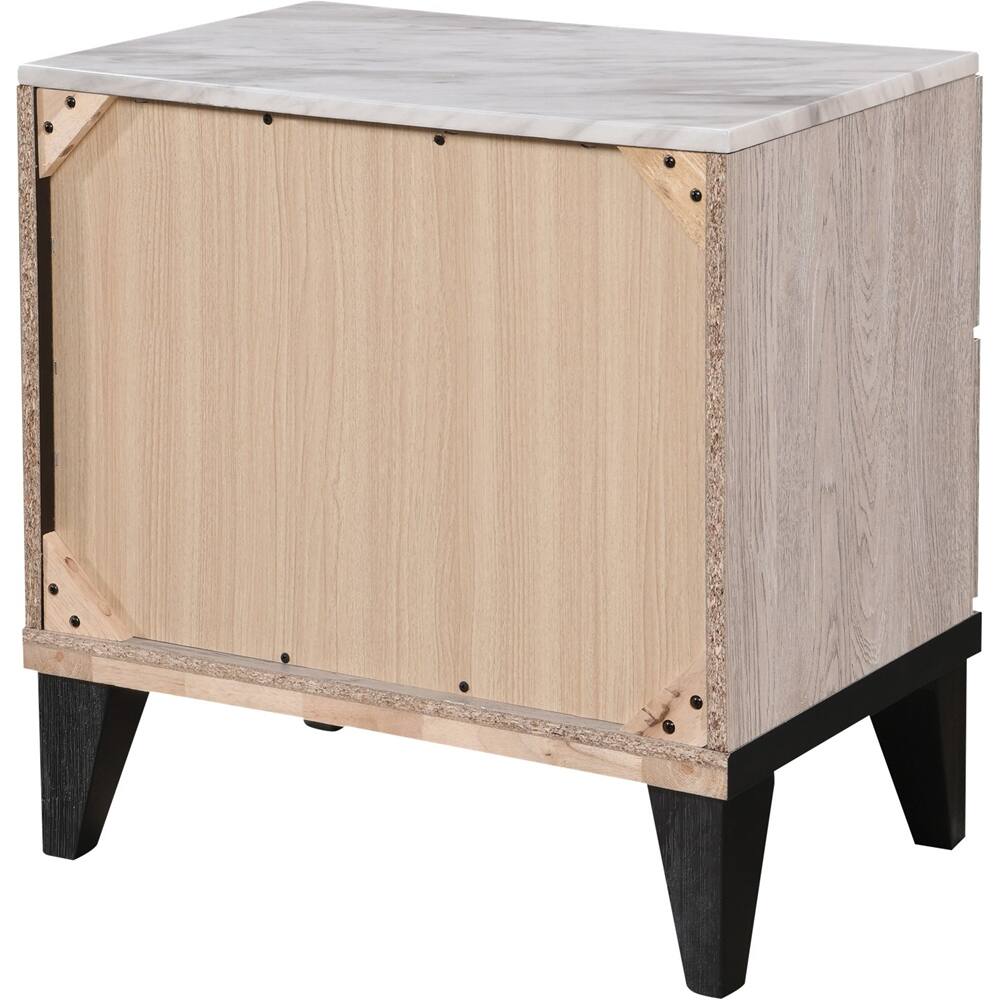 Alt View 13. Adore Decor - Micah Rectangular Mid-Century Modern Veneer 2-Drawer Night Stand - Beige.
