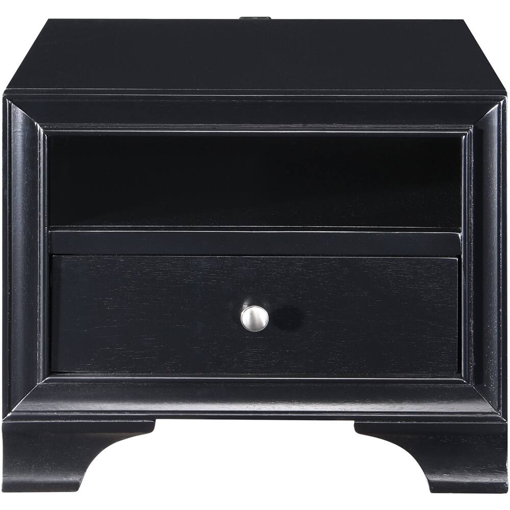 Click Decor Edmond Wood 1 Drawer Night Stand Black Futb10138b Best Buy