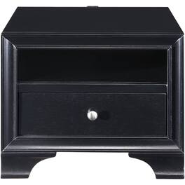 Click Decor - Edmond Wood 1-Drawer Night Stand - Black