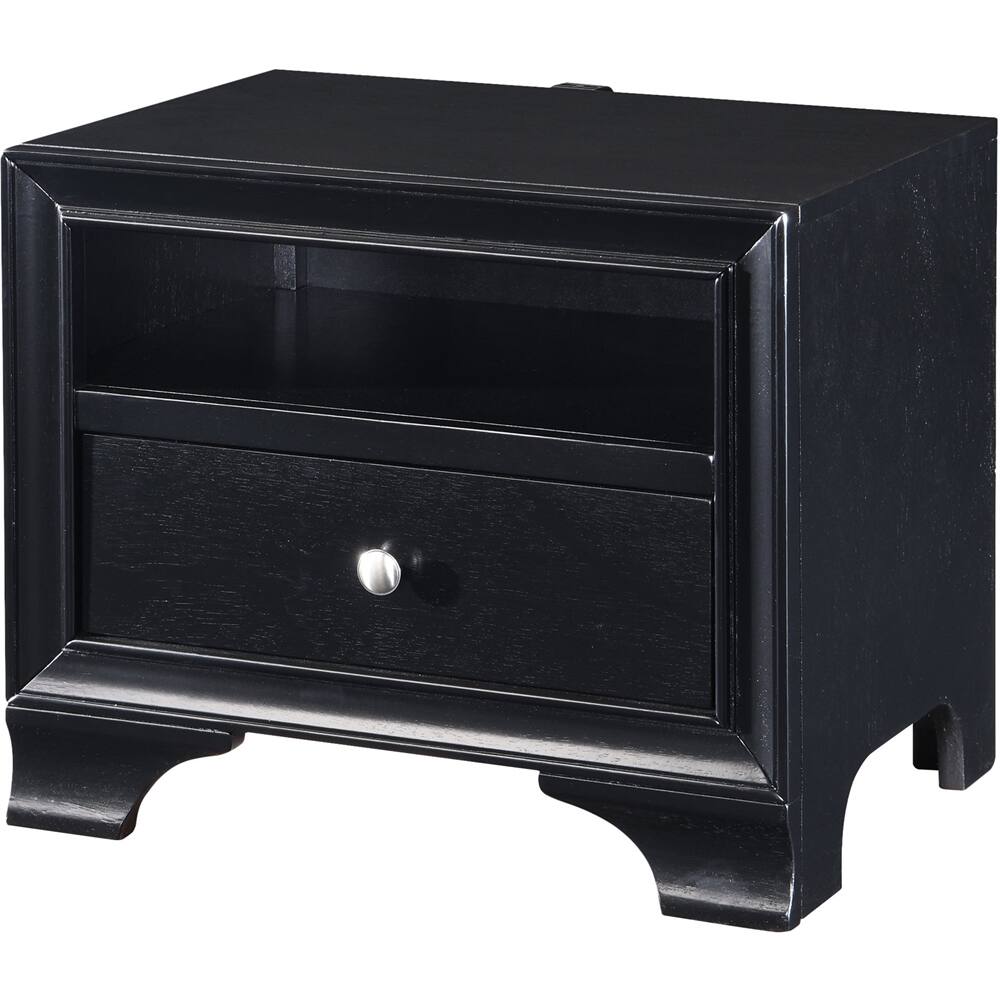 Alt View 11. Click Decor - Edmond Wood 1-Drawer Night Stand - Black.