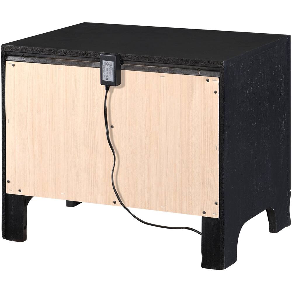 Alt View 14. Click Decor - Edmond Wood 1-Drawer Night Stand - Black.