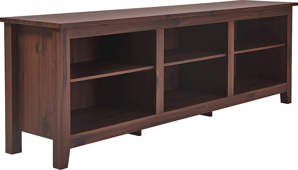 Angle View: Click Decor - TV Media Stand for Most Flat-Panel TVs up to 70" - Walnut