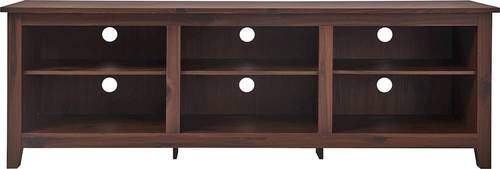 Click Decor - TV Media Stand for Most Flat-Panel TVs up to 70" - Walnut