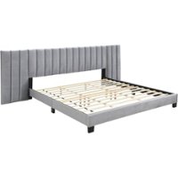 Adore Decor - Gramercy Modern Upholstered King Platform Bed - Gray Velvet - Angle_Zoom