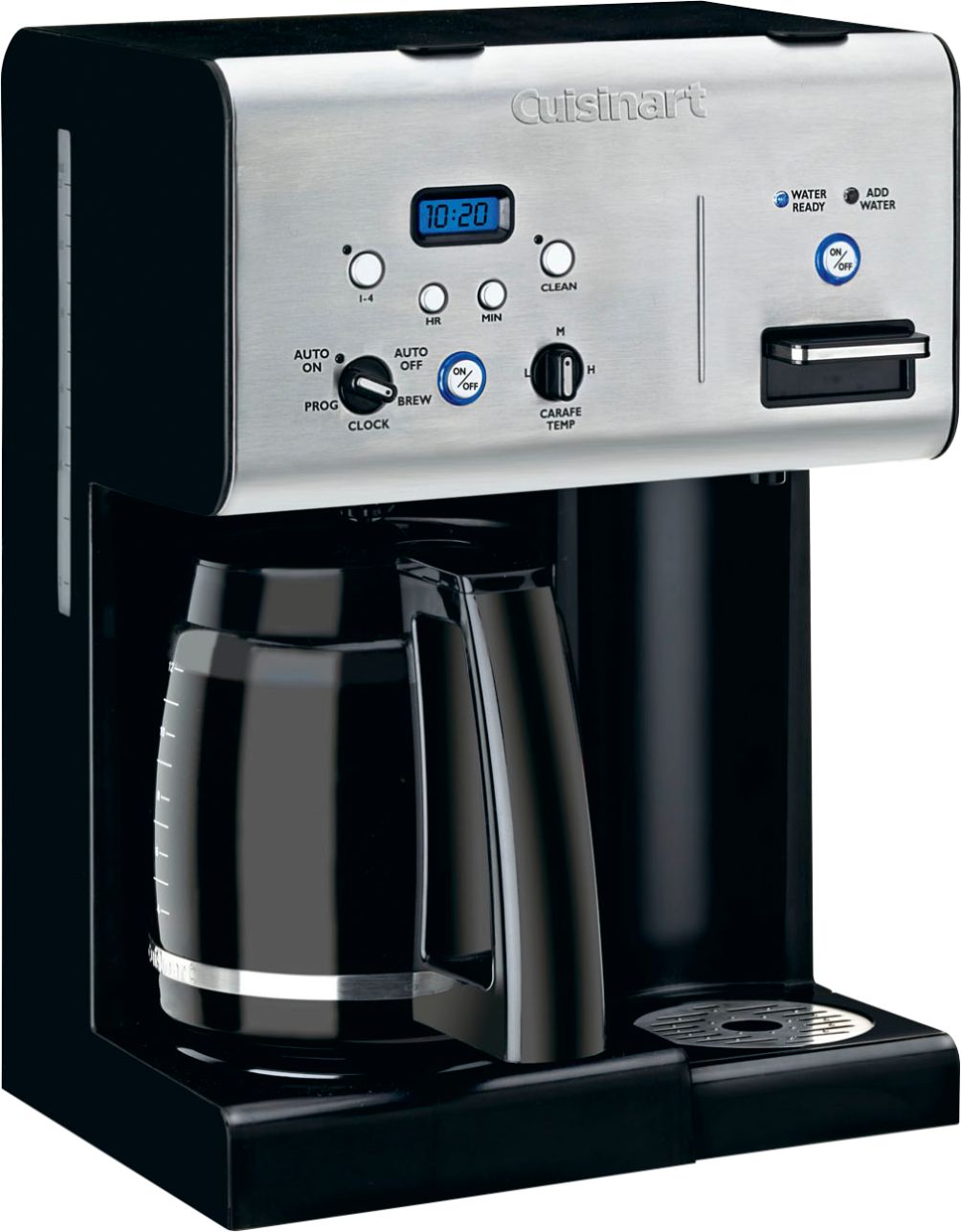 Angle View: Cuisinart - 12-Cup Coffee Maker with Hot Water System - Black/Stainless Steel