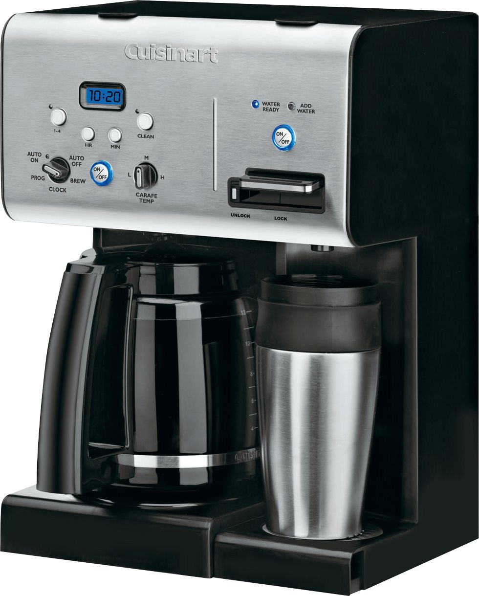 Cuisinart 12-Cup Coffee Maker with Hot Water System Black/Stainless Cuisinart Black Stainless Steel Coffee Maker