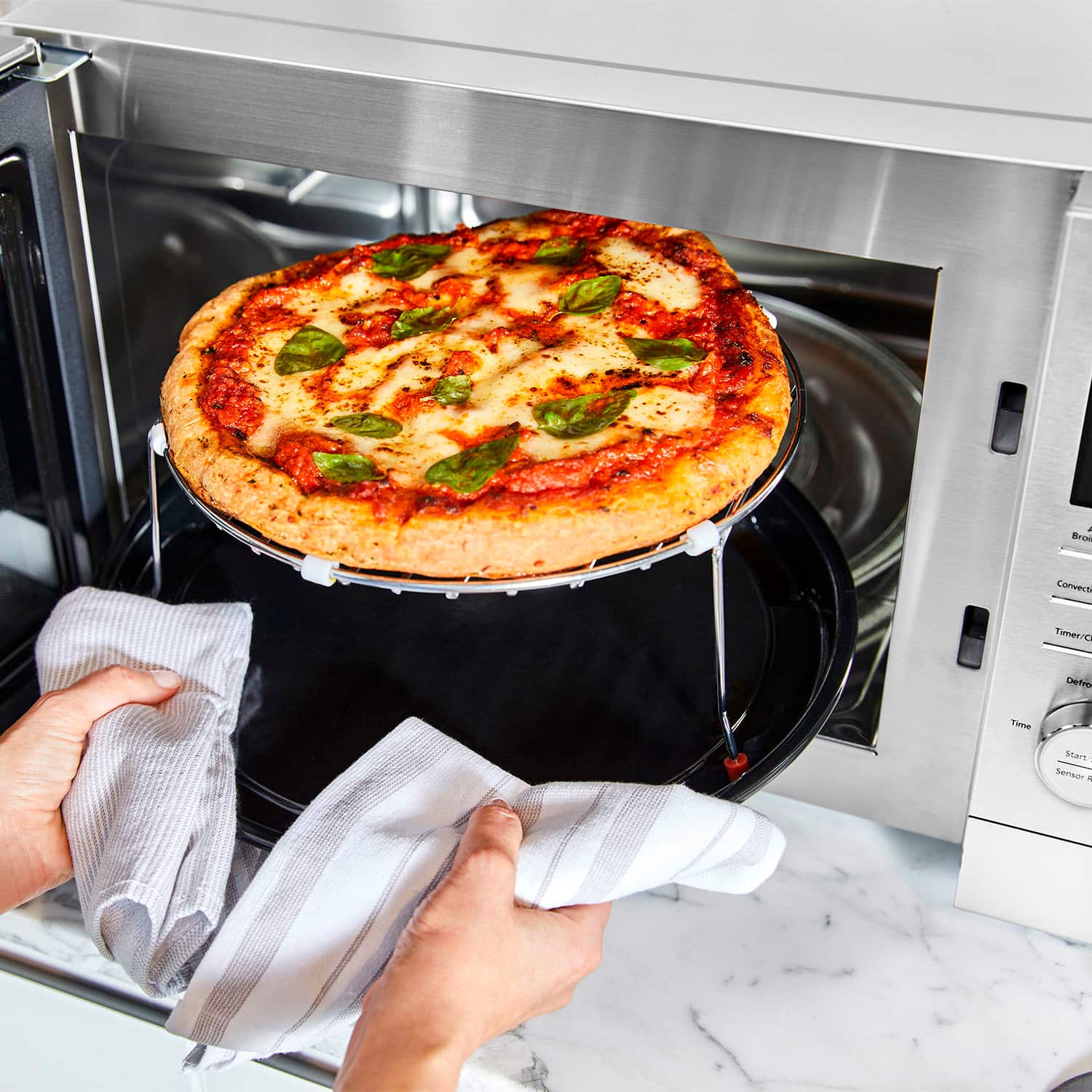 Alt View 15. Panasonic - 1.2 Cu. Ft. 1000 Watt HomeCHEF CD87KS 4-in-1 Multioven Microwave - Airfryer, Broiler, Convection, Inverter - Silver.