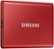 Alt View Zoom 11. Samsung - T7 1TB External USB 3.2 Gen 2 Portable Solid State Drive with Hardware Encryption - Metallic Red.