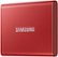 Alt View Zoom 12. Samsung - T7 1TB External USB 3.2 Gen 2 Portable Solid State Drive with Hardware Encryption - Metallic Red.