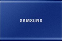 Samsung - T7 2TB External USB 3.2 Gen 2 Portable SSD with Hardware Encryption - Indigo Blue - Front_Zoom