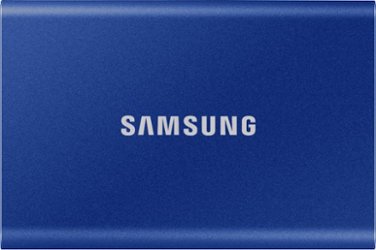 Samsung - T7 2TB External USB 3.2 Gen 2 Portable SSD with Hardware Encryption - Indigo Blue - Front_Zoom