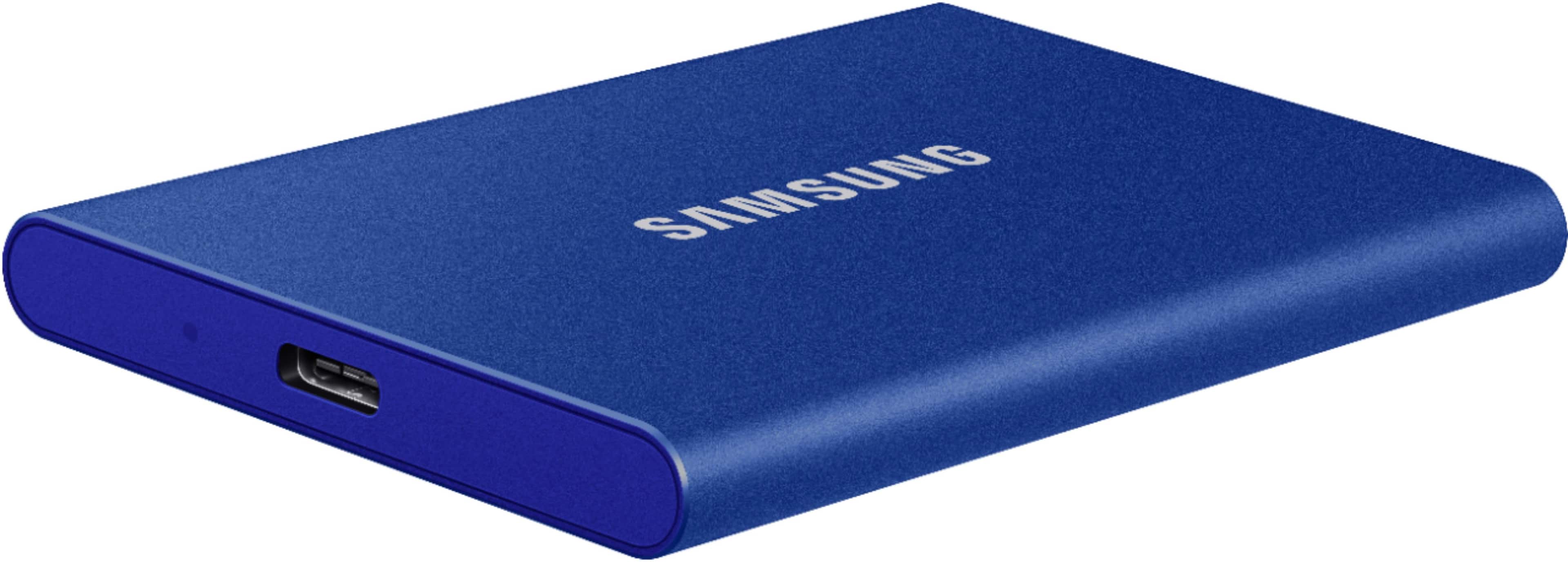 Alt View 15. Samsung - T7 1TB External USB 3.2 Gen 2 Portable SSD with Hardware Encryption - Indigo Blue.