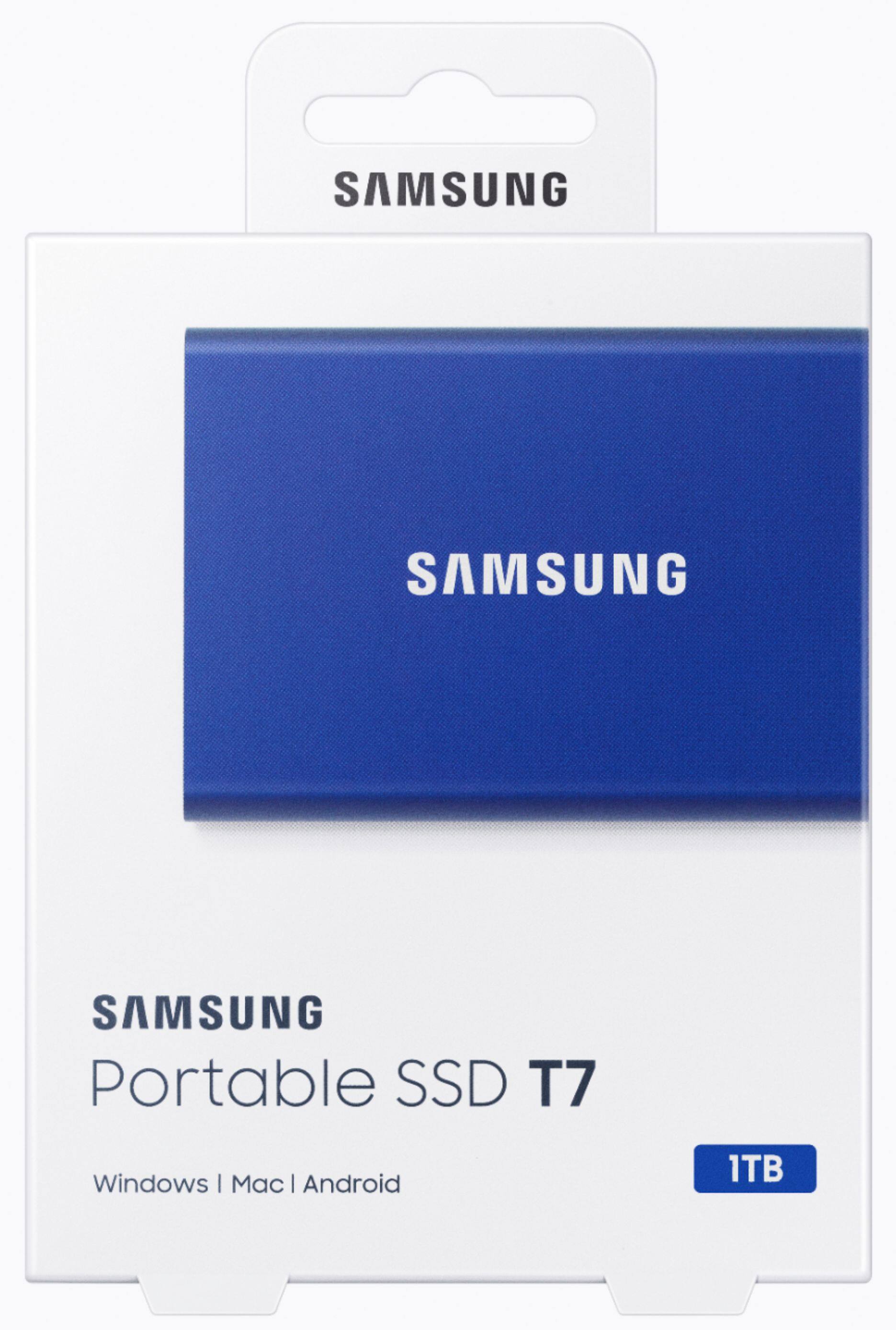 Alt View 16. Samsung - T7 1TB External USB 3.2 Gen 2 Portable SSD with Hardware Encryption - Indigo Blue.