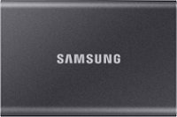 Front Zoom. Samsung - T7 1TB External USB 3.2 Gen 2 Portable Solid State Drive with Hardware Encryption - Titan Gray.