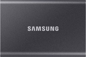 Samsung - T7 1TB External USB 3.2 Gen 2 Portable Solid State Drive with Hardware Encryption - Titan Gray - Front_Zoom