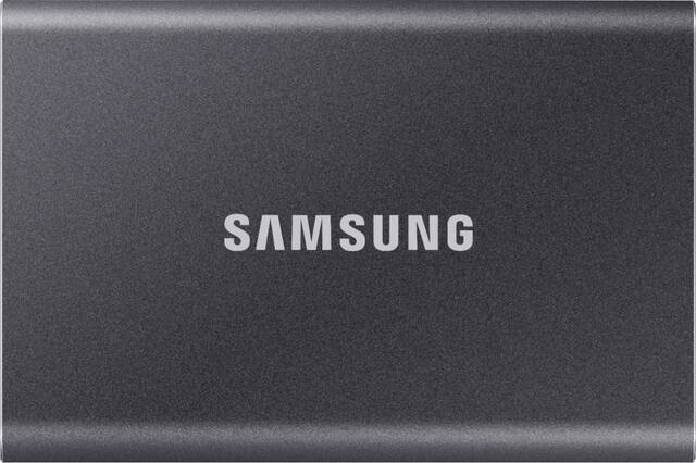 Samsung - T7 1TB External USB 3.2 Gen 2 Portable SSD with Hardware Encryption - Titan Gray