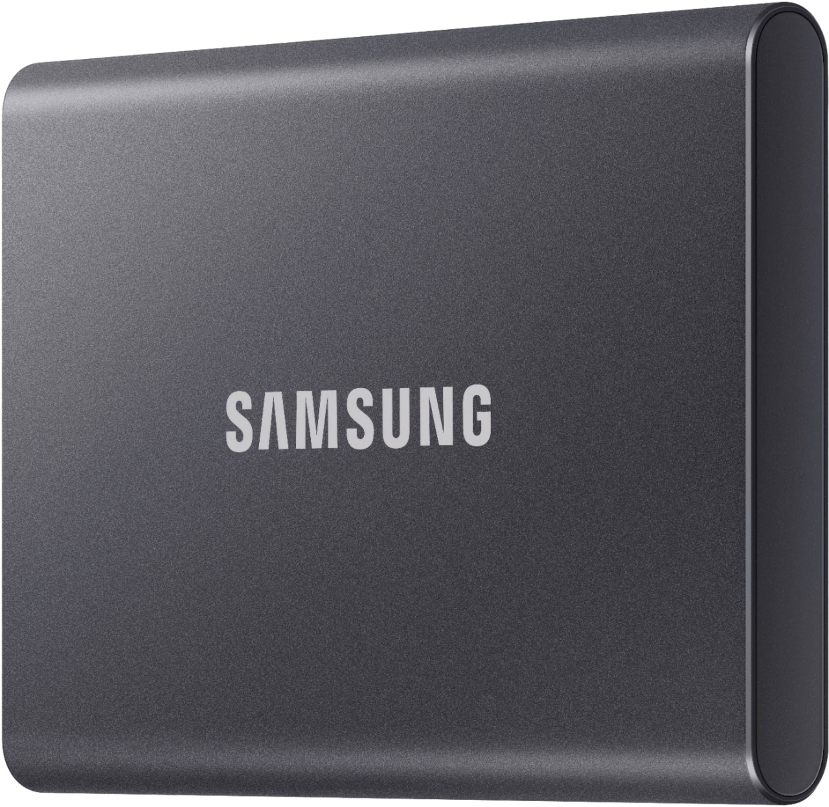 Alt View 12. Samsung - T7 1TB External USB 3.2 Gen 2 Portable SSD with Hardware Encryption - Titan Gray.