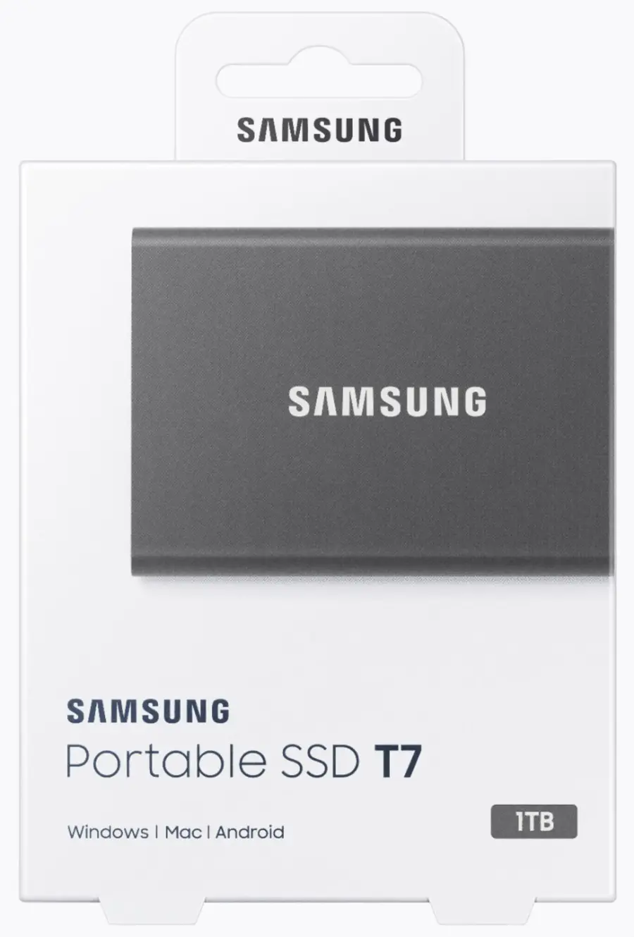 Alt View 16. Samsung - T7 1TB External USB 3.2 Gen 2 Portable SSD with Hardware Encryption - Titan Gray.