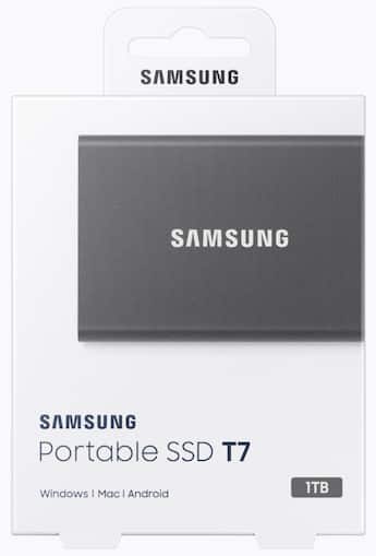 Samsung T7 1TB External USB 3.2 Gen 2 Portable SSD with Hardware Samsung T7 1TB External USB 3.2 Gen 2 Portable SSD with Hardware