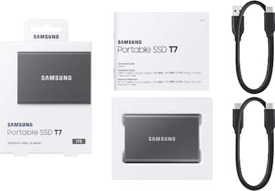 Samsung T7 1TB External USB 3.2 Gen 2 Portable SSD with Hardware Samsung T7 1TB External USB 3.2 Gen 2 Portable SSD with Hardware