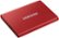 Alt View Zoom 14. Samsung - T7 2TB External USB 3.2 Gen 2 Portable SSD with Hardware Encryption - Metallic Red.