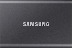Samsung - T7 2TB External USB 3.2 Gen 2 Portable SSD with Hardware Encryption - Titan Gray - Front_Zoom