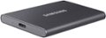 Alt View Zoom 15. Samsung - T7 2TB External USB 3.2 Gen 2 Portable Solid State Drive with Hardware Encryption - Titan Gray.