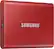 Alt View 11. Samsung - T7 500GB External USB 3.2 Gen 2 Portable SSD with Hardware Encryption - Metallic Red.