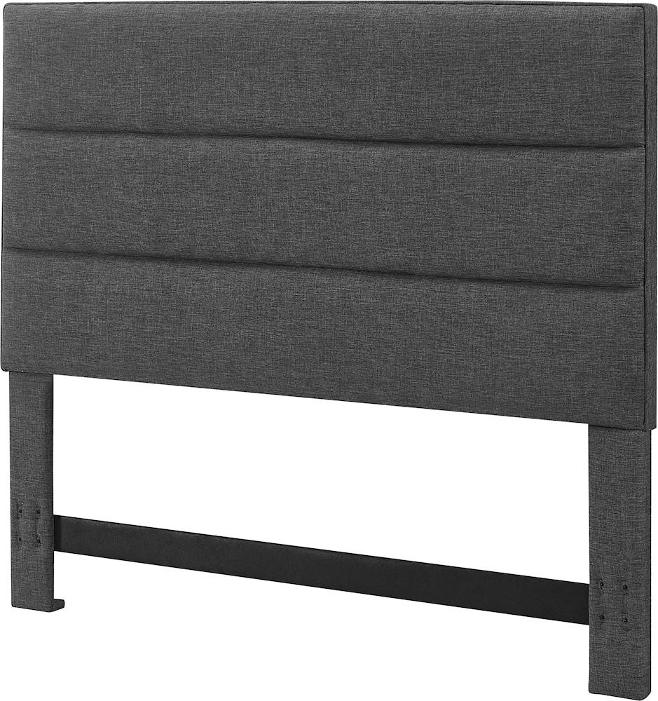 Left View: Serta - Palisades Upholstered Queen Headboard - Charcoal