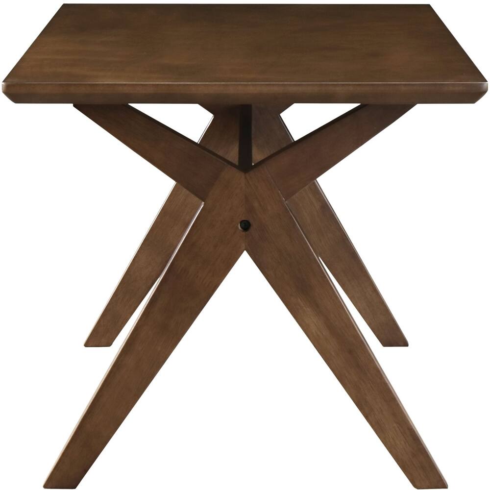 Left. Adore Decor - Lukas Rectangular Mid-Century Modern Wood Coffee Table - Warm Brown.