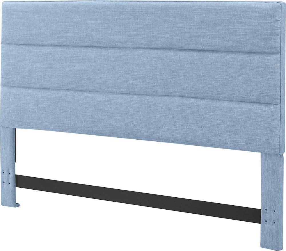 Left View: Serta - Palisades Upholstered King Headboard - Blue