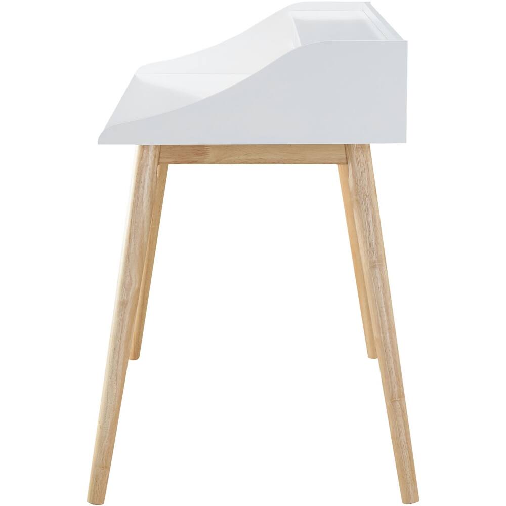 Angle. Adore Decor - Alton Mid-Century Modern Wood Writing Desk - Fresh White.