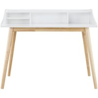 Adore Decor - Alton Mid-Century Modern Wood Writing Desk - Fresh White - Front_Zoom