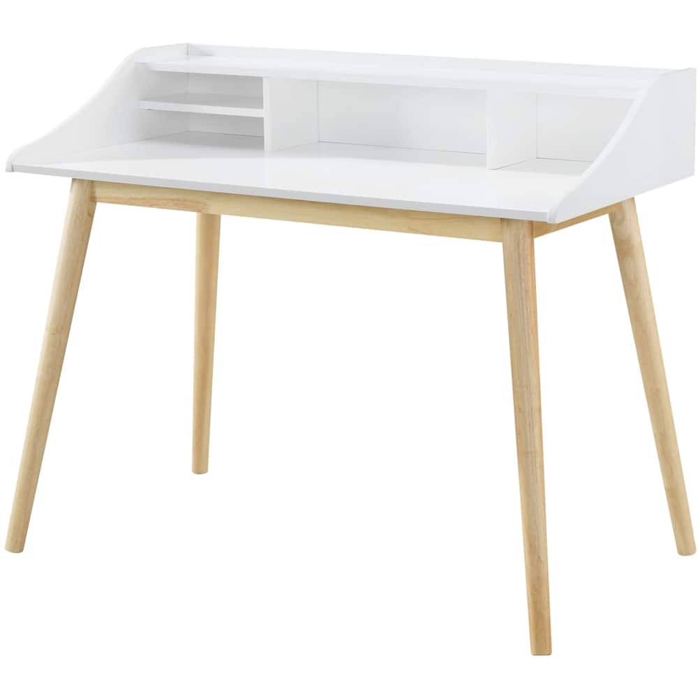 Alt View 11. Adore Decor - Alton Mid-Century Modern Wood Writing Desk - Fresh White.