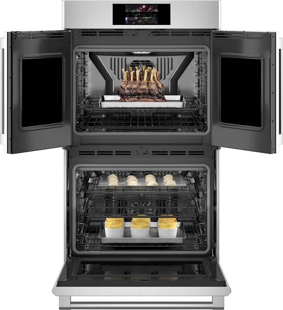 Alt View 12. Monogram - Statement Collection 30" Built-In Double Electric Convection Wall Oven - Stainless Steel.