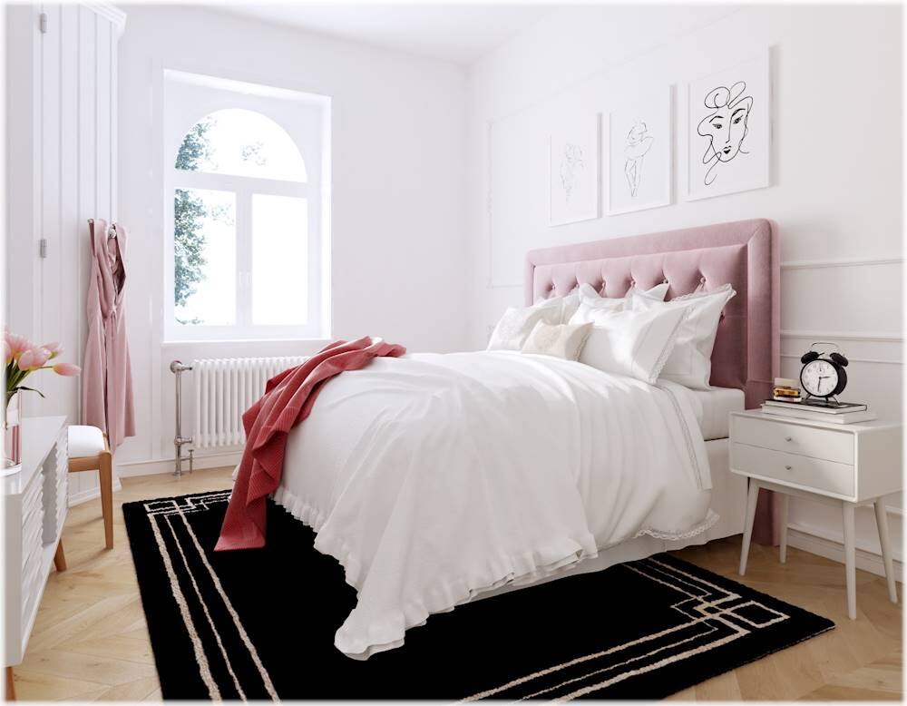 Alt View 14. Elle Decor - Amery Tufted Upholstered King Headboard - Mauve.