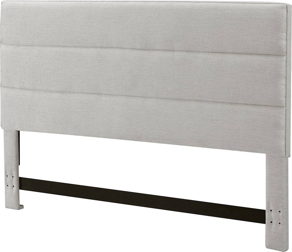 Left View: Click Decor - Hudson Fabric 62.8" Queen Platform Bed - Gray
