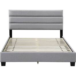 Click Decor - Hudson Fabric 62.8" Queen Platform Bed - Gray
