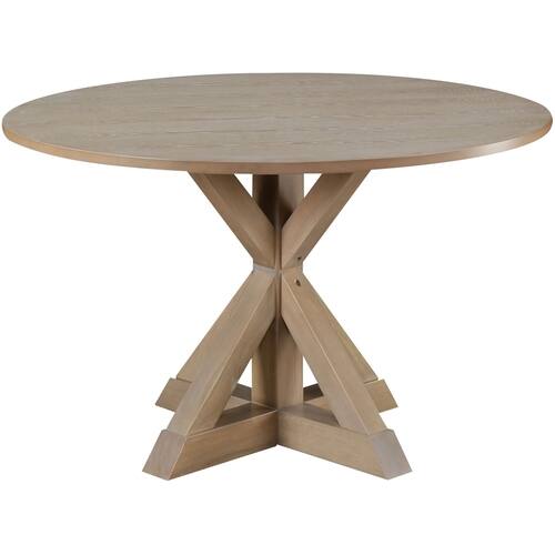 Alfred Round Dining Table Rustic Beige - Finch