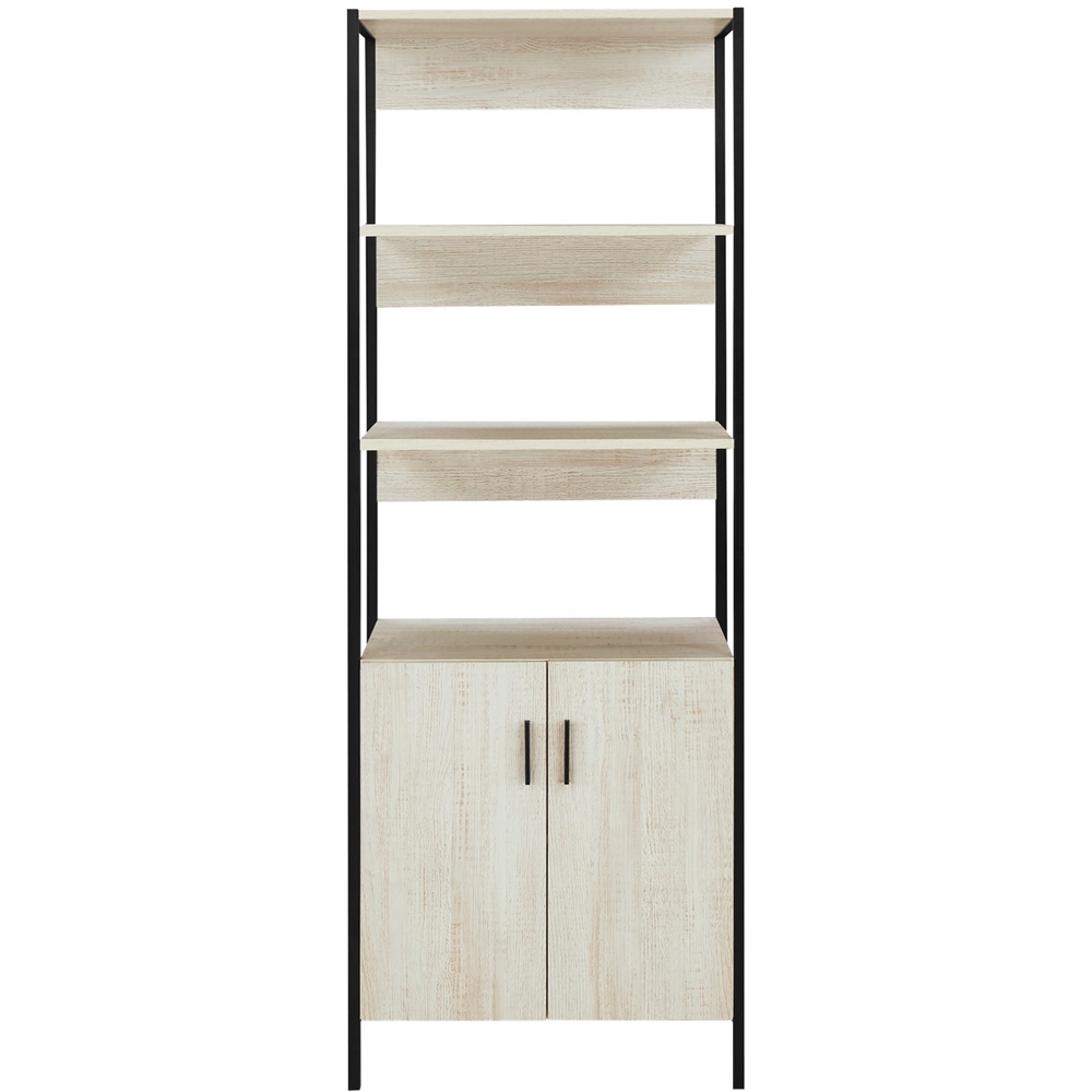 Best Buy Click Decor Albers Mid Century Modern Engineered Wood 2 Door 5 Shelf Bookcase Weathered White Futb101b