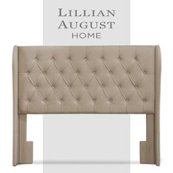 Lillian August - Harlow Tufted Fabric Upholstered King Headboard - Soft Beige - Front_Zoom